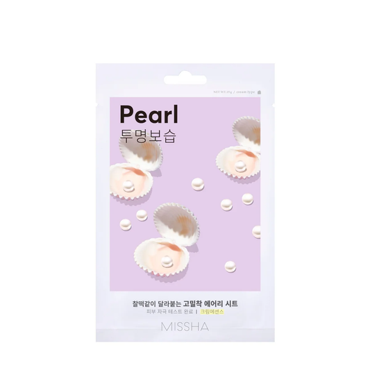MISSHA Airy Fit Sheet Mask Pearl 19g - Maschera viso illuminante