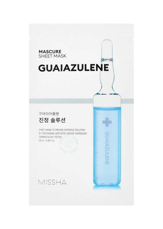 MISSHA Mascure Calming Guaiazulene Sheet Mask 27ml - Maschera viso in tessuto lenitiva