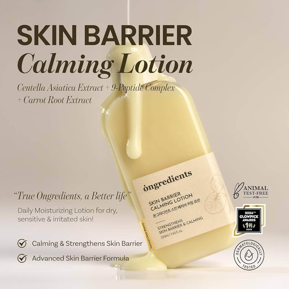 ONGREDIENTS Skin Barrier Calming Lotion 220ml - Lozione coreana idratante lenitiva