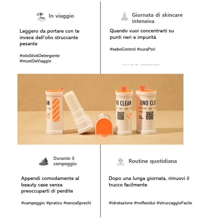 PUREPEAK Lino Clean 16g - Detergente viso coreano in stick