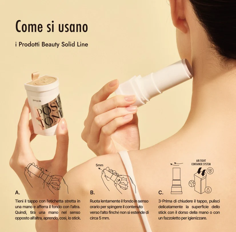 PUREPEAK Posh Tone up SPF50+ PA++++ 14g - Stick solare uniformante