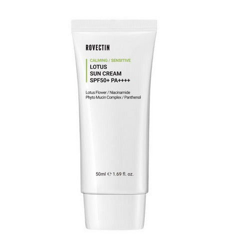 ROVECTIN Calming Lotus Sun Cream SPF 50+ PA++++ - Protezione solare a base di loto