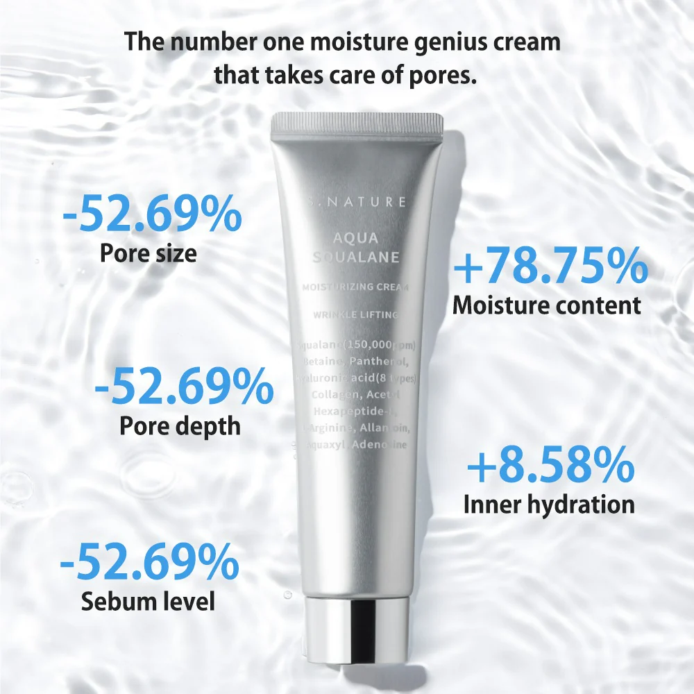 S.NATURE Aqua Squalane Moisturizing Cream 60ml - Crema viso idratante con Squalano