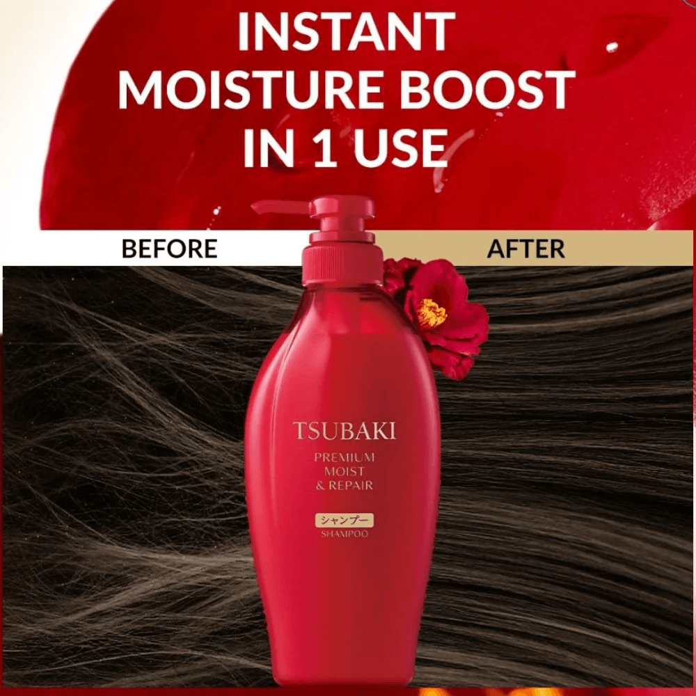 SHISEIDO TSUBAKI Premium Moist & Repair Shampoo 450ml - Shampoo con olio di camelia