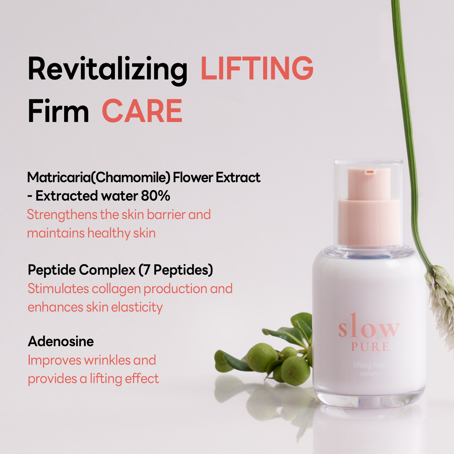 SLOWPURE Lifting Firm Serum 50ml - Siero viso slow-age con peptidi