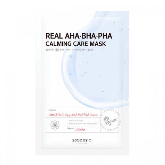 SOME BY MI Real AHA-BHA-PHA Calming Care Mask 20g - Maschera di tessuto calmante ed esfoliante