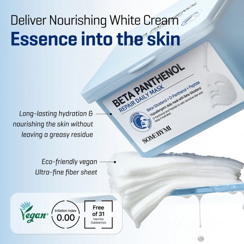 SOME BY MI Beta Panthenol Repair Daily Mask 30pcs - Box maschere viso al pantenolo