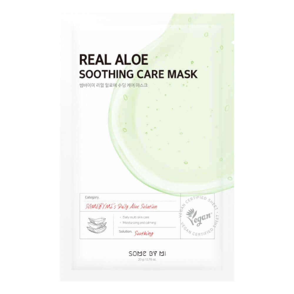 SOME BY MI Real Aloe Soothing Care Mask 20g - Maschera viso lenitiva di tessuto