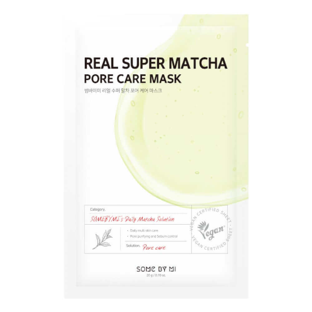 SOME BY MI Real Super Matcha Pore Care Mask 20g - Maschera viso di tessuto