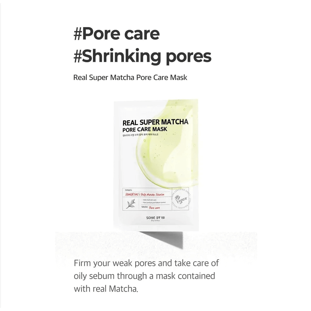 SOME BY MI Real Super Matcha Pore Care Mask 20g - Maschera viso di tessuto