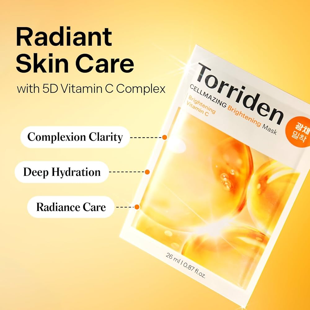 TORRIDEN Cellmazing Brightening Mask 26ml - Maschera viso coreana vitamina C