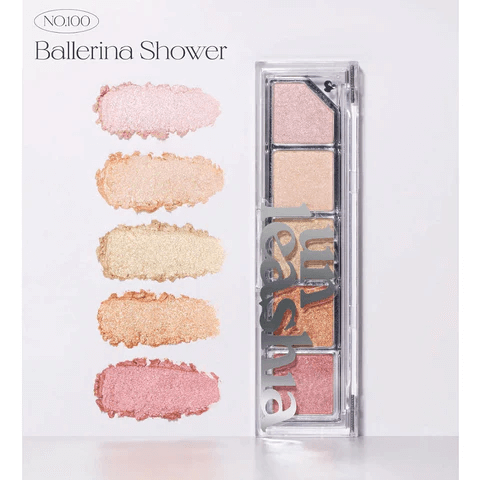 UNLEASHIA Mood Shower Face Palette N.100 Ballerina - Palette viso illuminanti con 5 tonalità differenti