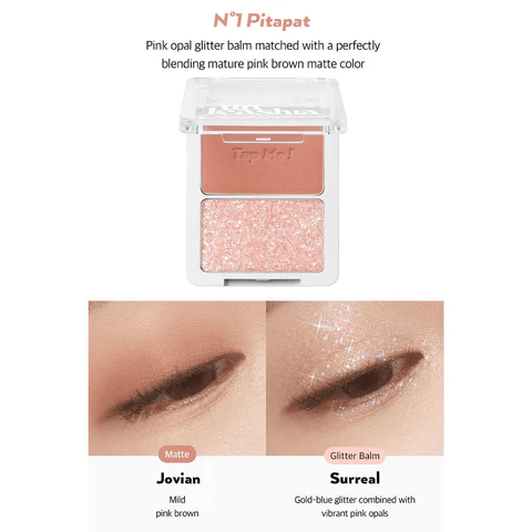 UNLEASHIA Tap Me Palette Duo N°1 Pitapat 8,4g - Palette coreana con due ombretti compatti