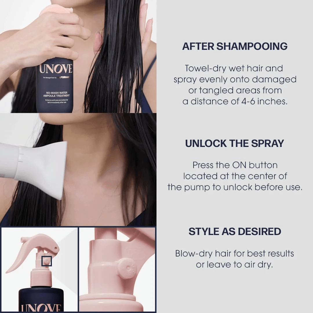 UNOVE No-Wash Water Ampoule Treatment 200ml - Trattamento capelli senza risciacquo