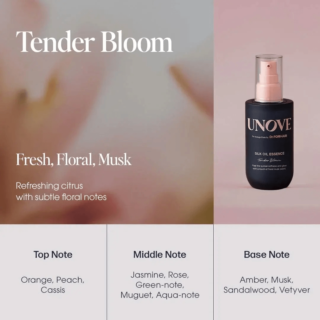 UNOVE Silk Oil Essence Tender Bloom 70ml - Olio essenza per capelli