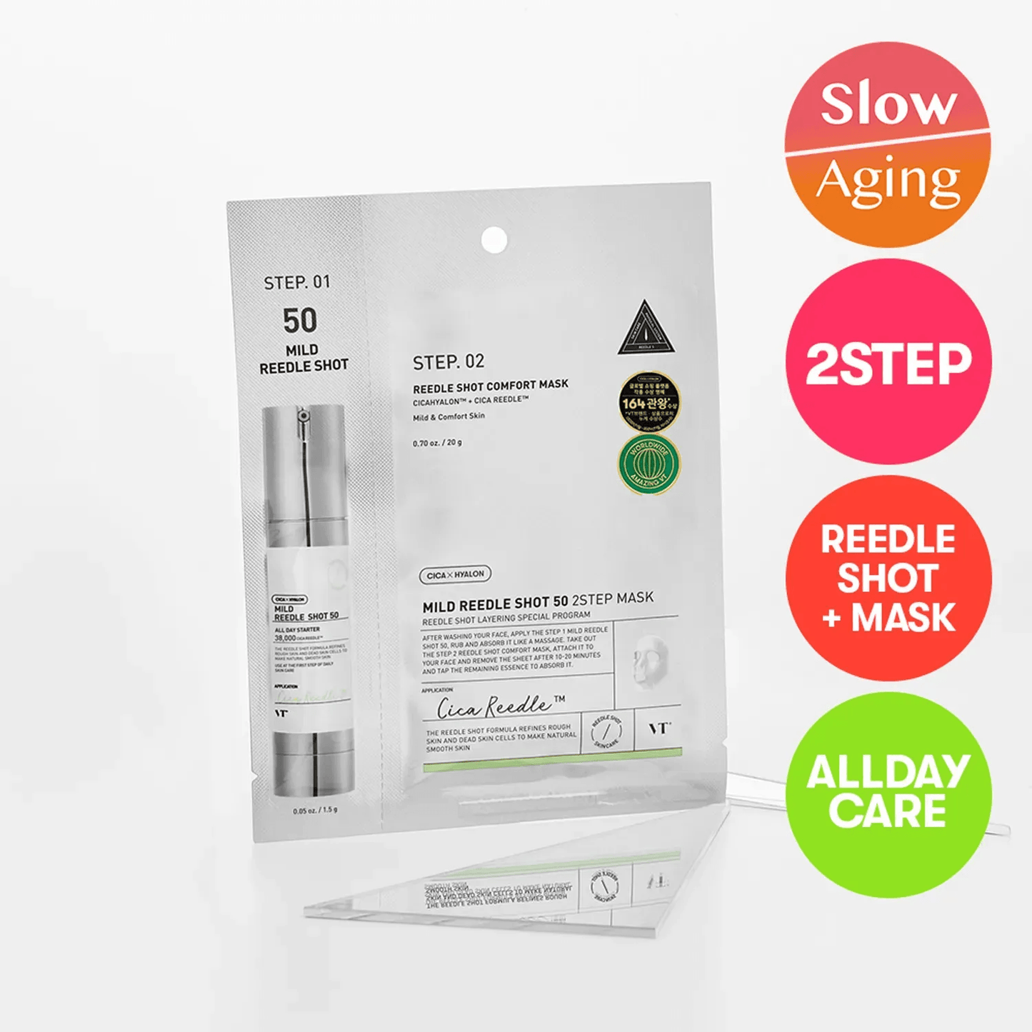 VT COSMETICS Mild Reedle Shot 50, 2-Step Mask 20g - Maschera viso in due step